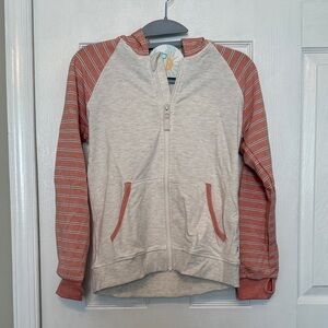 Little Sleepies Gray and Red Striped Hoodie